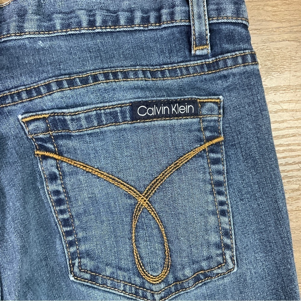 Calvin Klein Jeans Women’s Size 8 Flare Leg High Mid Rise Stretchy Blue - Picture 4 of 16